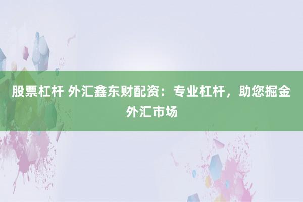股票杠杆 外汇鑫东财配资：专业杠杆，助您掘金外汇市场