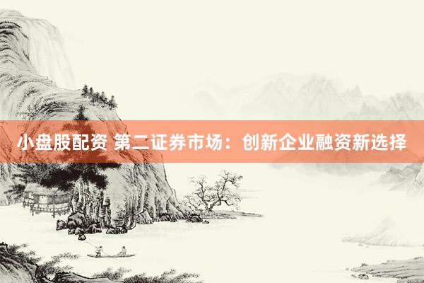 小盘股配资 第二证券市场：创新企业融资新选择