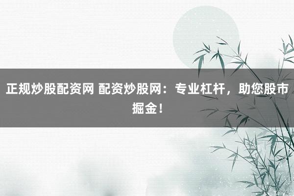 正规炒股配资网 配资炒股网：专业杠杆，助您股市掘金！