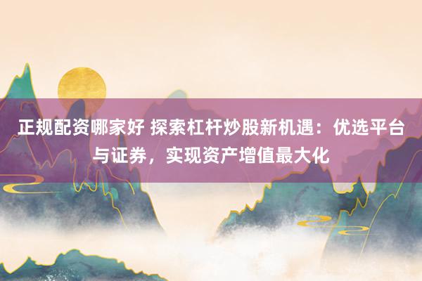正规配资哪家好 探索杠杆炒股新机遇：优选平台与证券，实现资产增值最大化