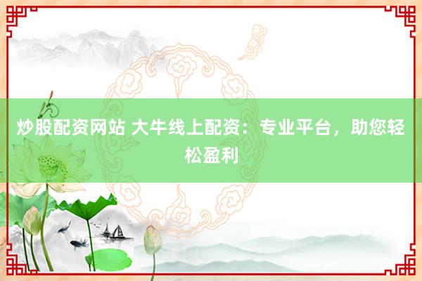 炒股配资网站 大牛线上配资：专业平台，助您轻松盈利