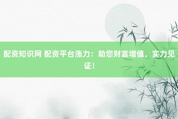 配资知识网 配资平台涨力：助您财富增值，实力见证！