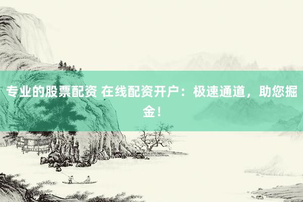 专业的股票配资 在线配资开户：极速通道，助您掘金！