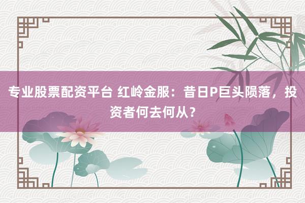 专业股票配资平台 红岭金服：昔日P巨头陨落，投资者何去何从？