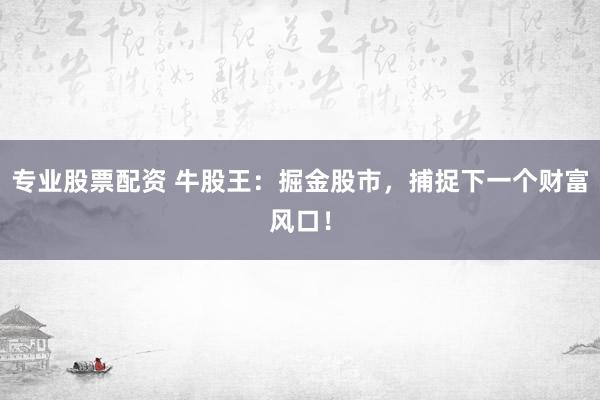 专业股票配资 牛股王：掘金股市，捕捉下一个财富风口！