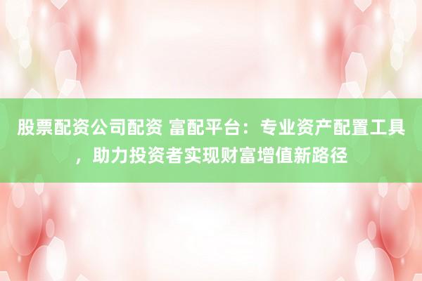股票配资公司配资 富配平台：专业资产配置工具，助力投资者实现财富增值新路径