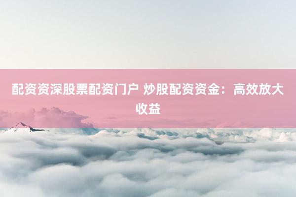 配资资深股票配资门户 炒股配资资金：高效放大收益
