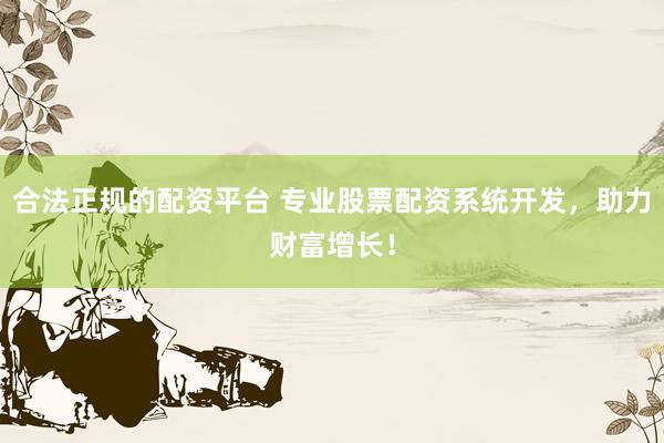 合法正规的配资平台 专业股票配资系统开发，助力财富增长！